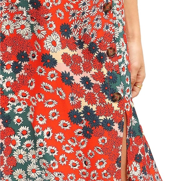 Floerns Women's Boho Floral High Waist Split A Line Midi Skirt Size Medium - Picture 9 of 11